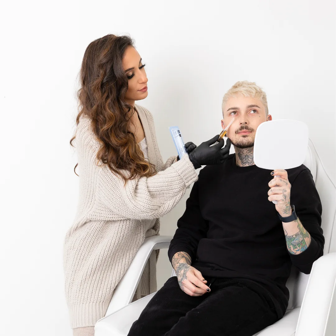Miriam treating a client